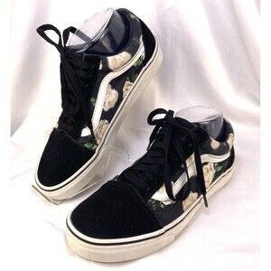 VANS Off The Wall Sneakers Floral Black Shoes Women’s 8 Men's 6.5 500714